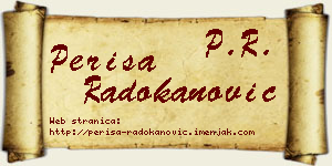 Periša Radokanović vizit kartica